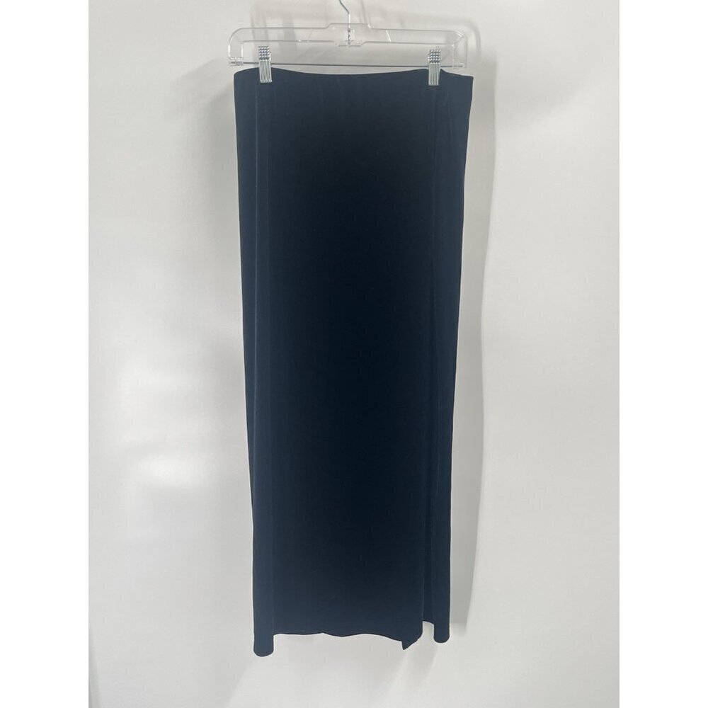 Apostrophe Black Velvet Maxi Skirt Pull On Witchy Dark Romantic Goth Sz Medium